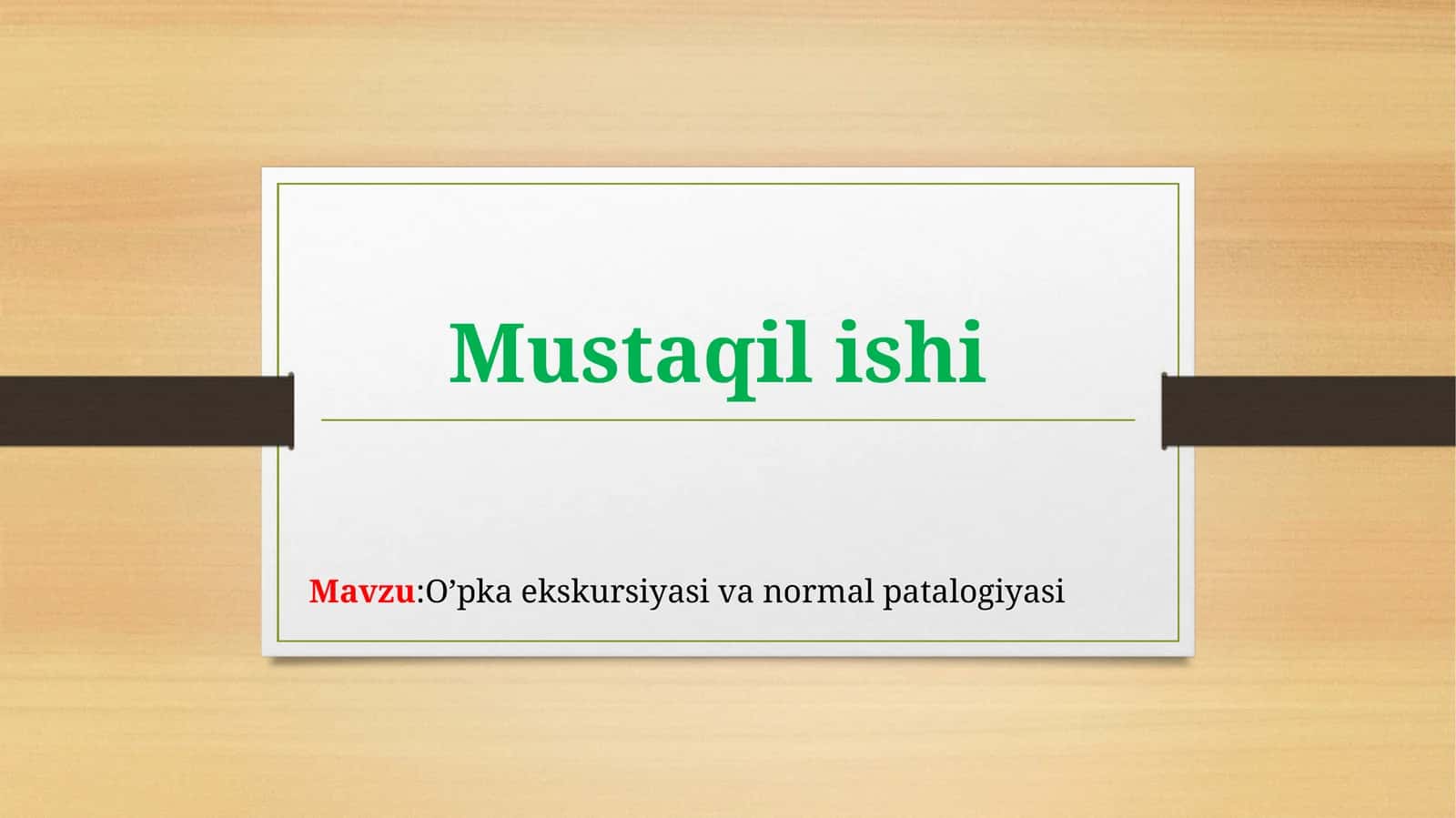 O’pkayoki ko'krak qafasi ekskursiyasi 1