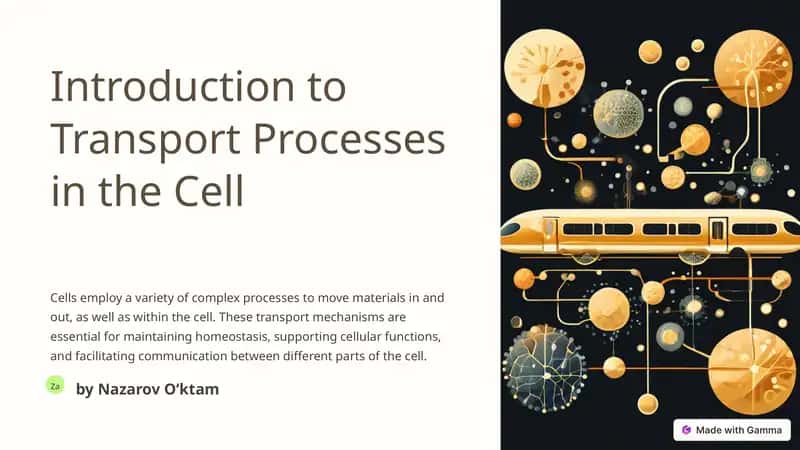 Introduction to Transport Processes in the Cell 1