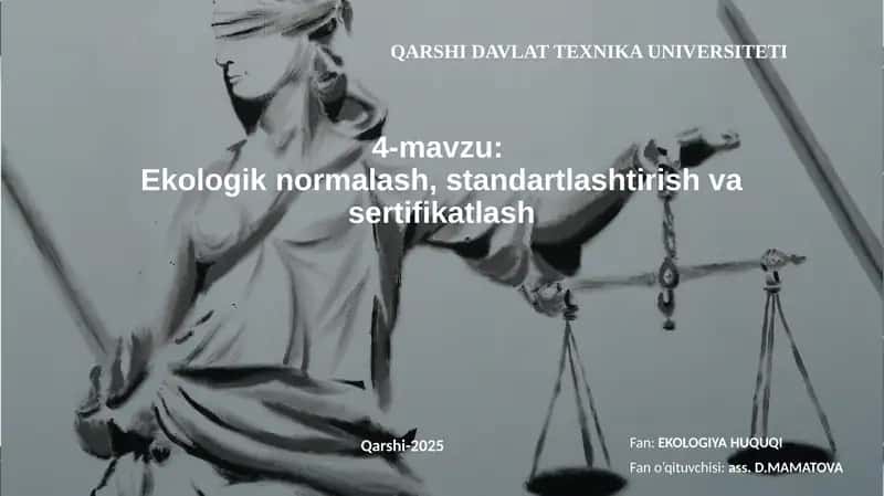 Ekologiknormalash,standartlashtirishvasertifikatlash 1