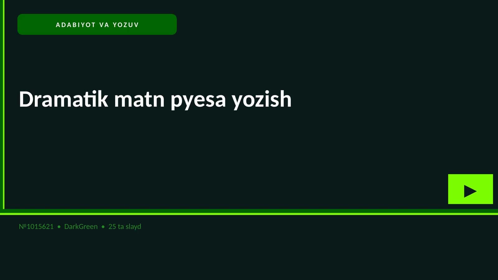Dramatik matn pyesa yozish 1