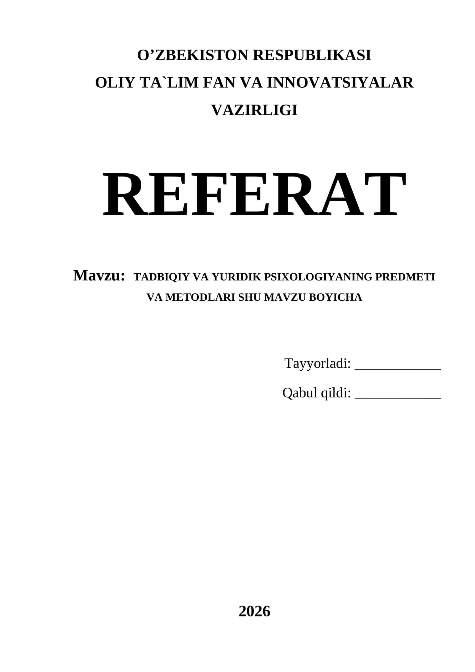 TADBIQIY VA YURIDIK PSIXOLOGIYANING PREDMETI VA METODLARI 1