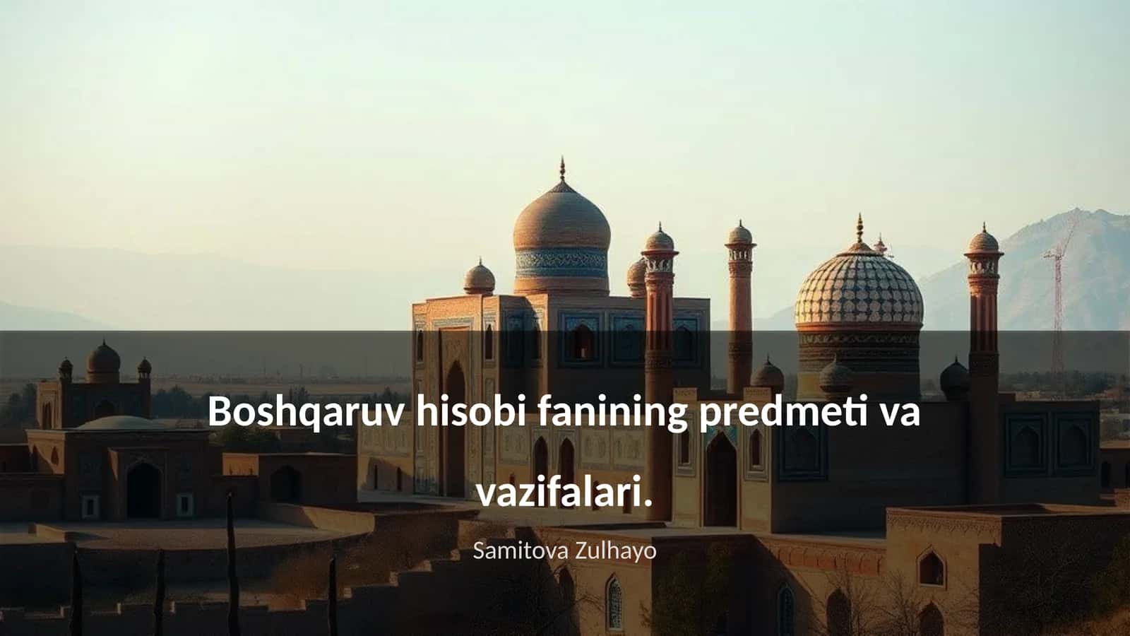Boshqaruv hisobi fanining predmeti va vazifalari 1