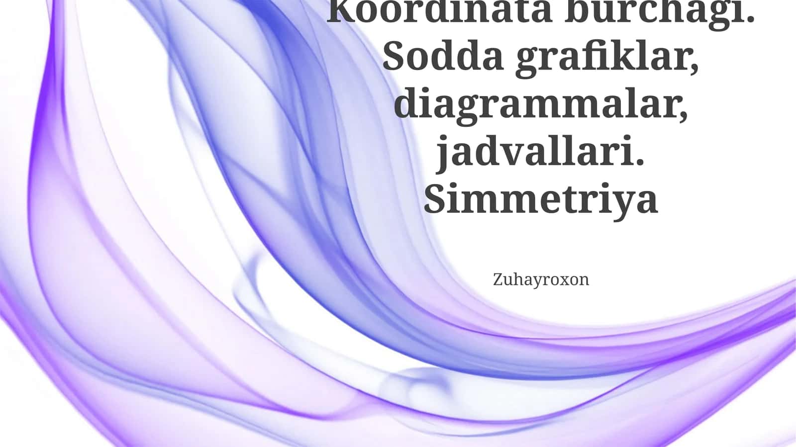 Koordinata burchagi va oddiy grafiklar 1
