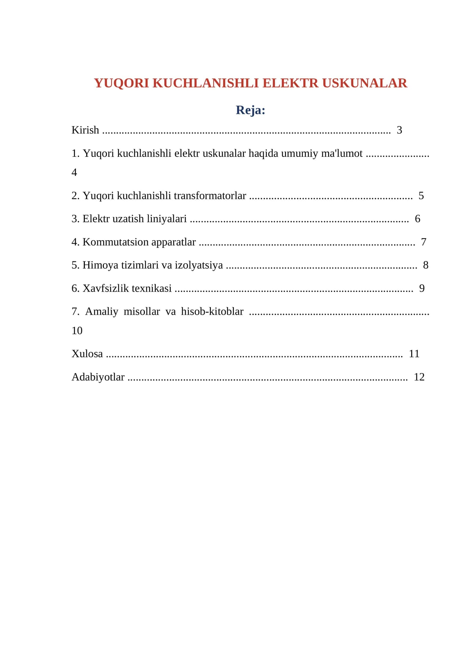 YUQORI KUCHLANISHLI ELEKTR USKUNALAR 1