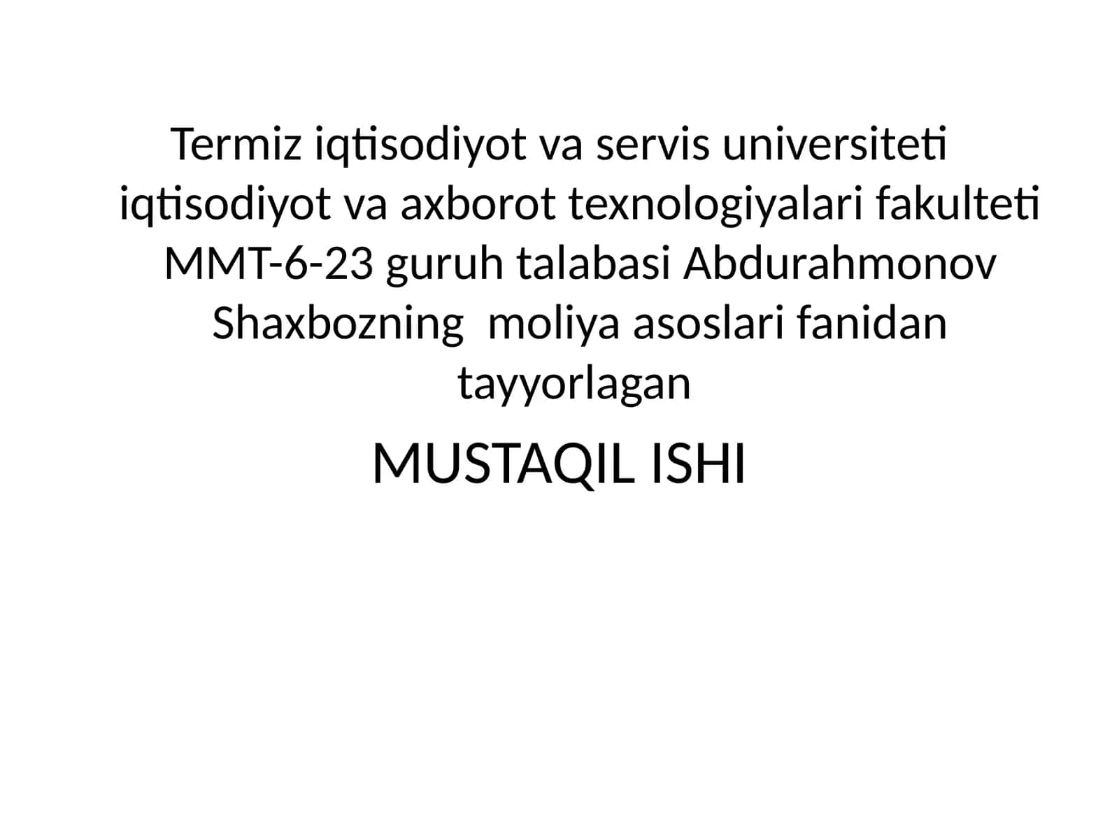Moliyaning zarurliga va nazariy asoslari 1