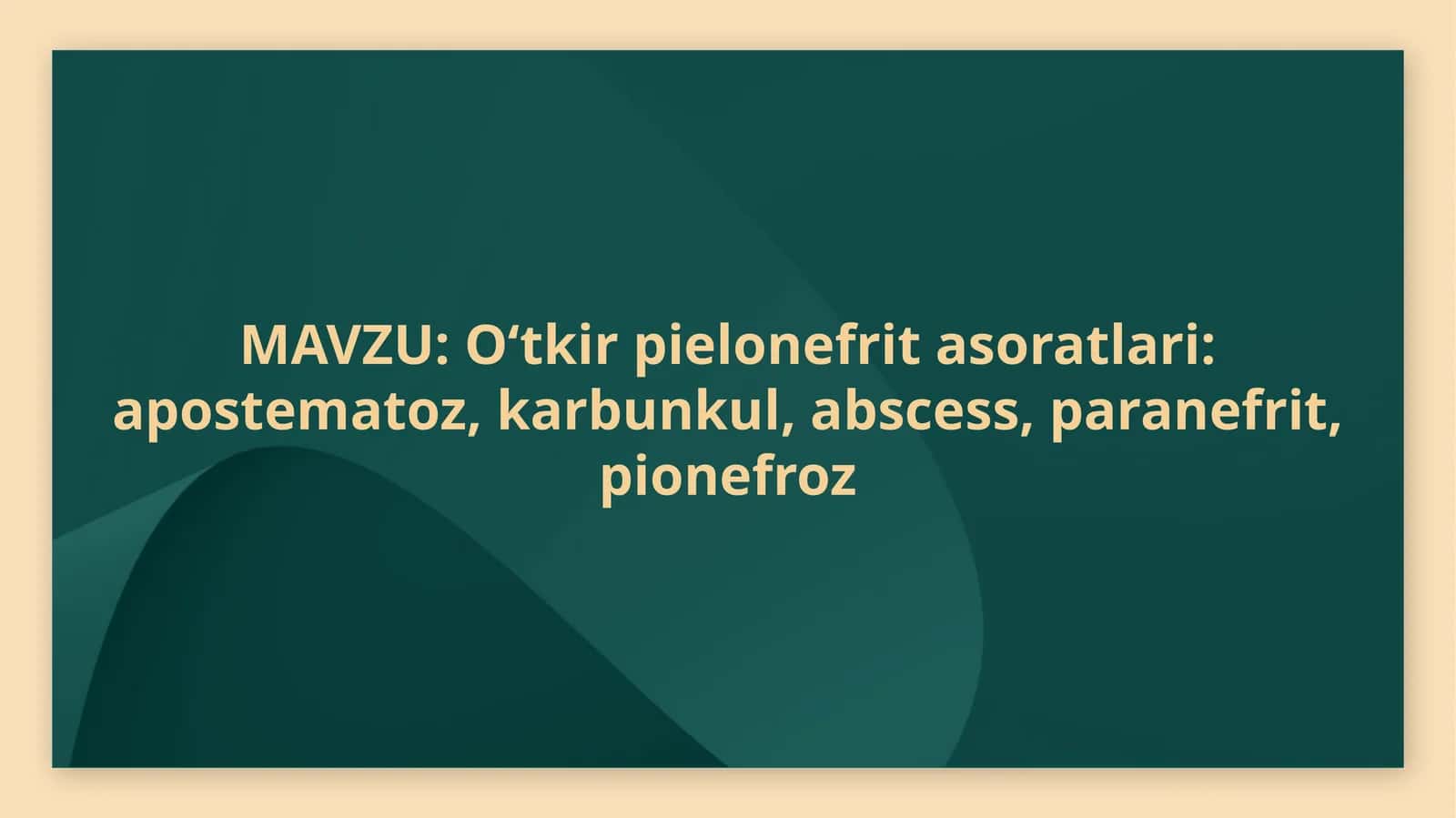 O‘tkir pielonefrit asoratlari 1