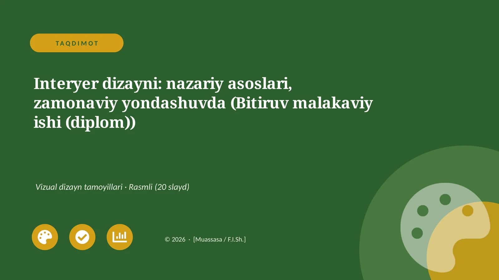 Interyer dizayni: nazariy asoslari, zamonaviy yondashuvda (Bitiruv malakaviy ishi (diplom)) 1