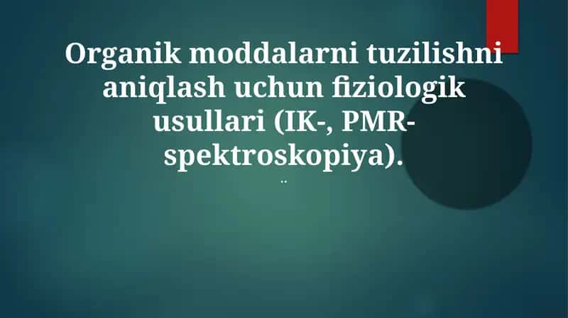 Infraqizil Spektroskopiyasi (IR) 1