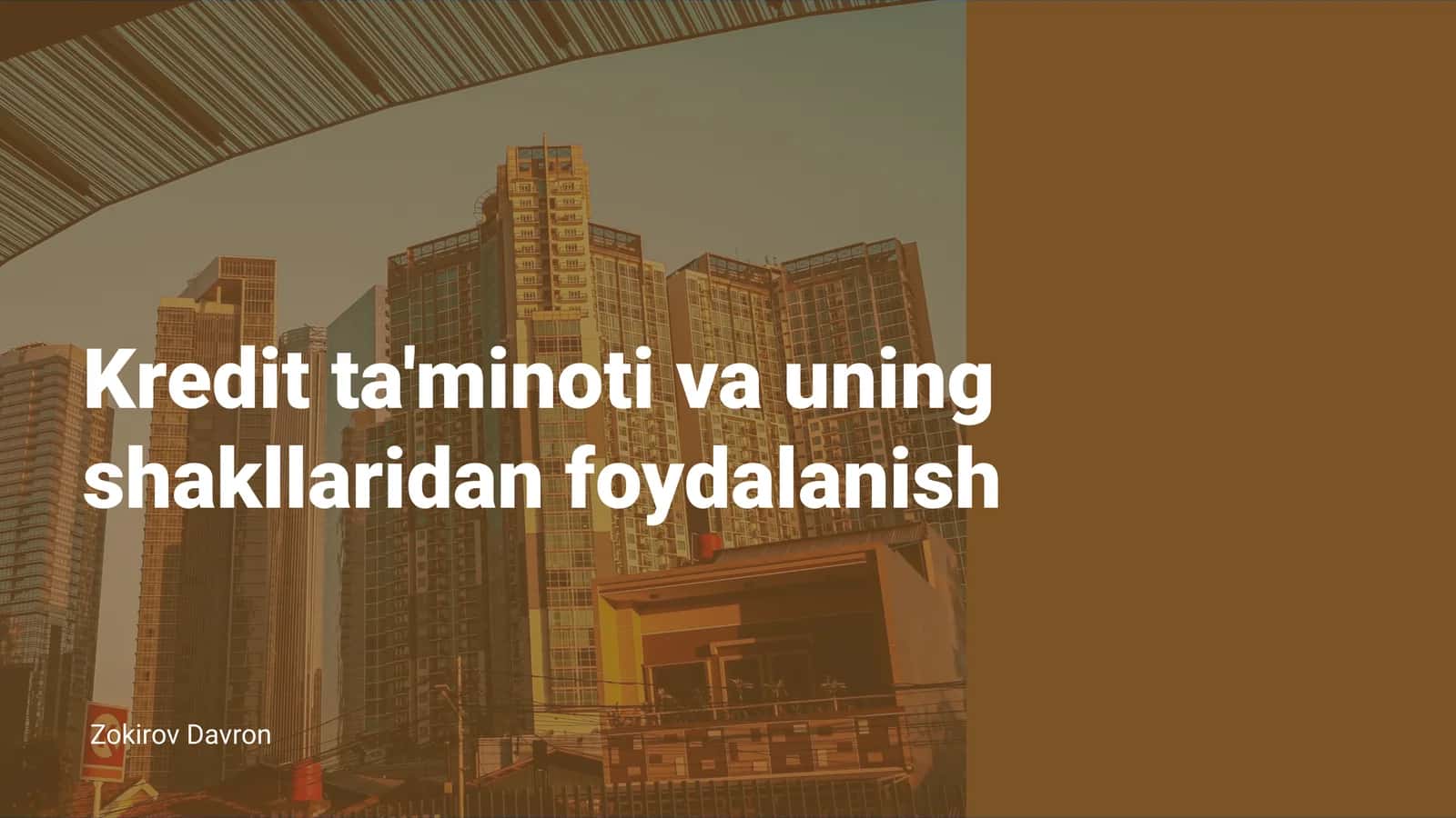Kredit ta'minoti va uning shakllaridan foydalanish 1