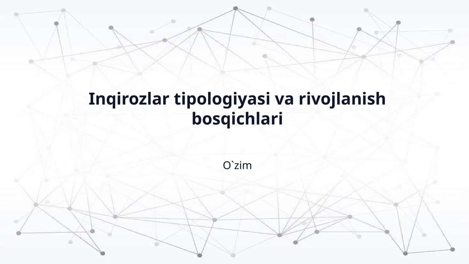 Inqirozlar tipologiyasi va rivojlanish bosqichlari 1