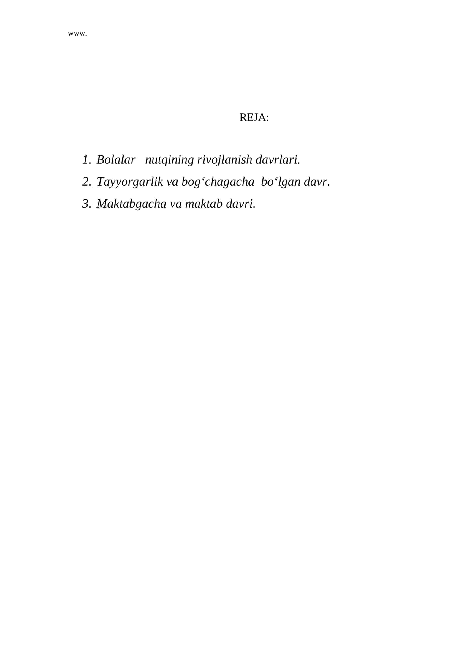 Bolalar nutqining rivojlanish davrlari 1