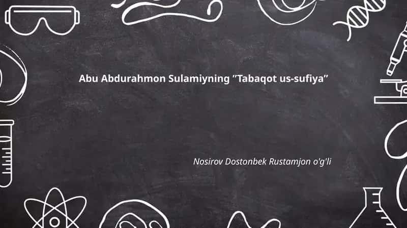 "Tabaqot us-sufiya" 1