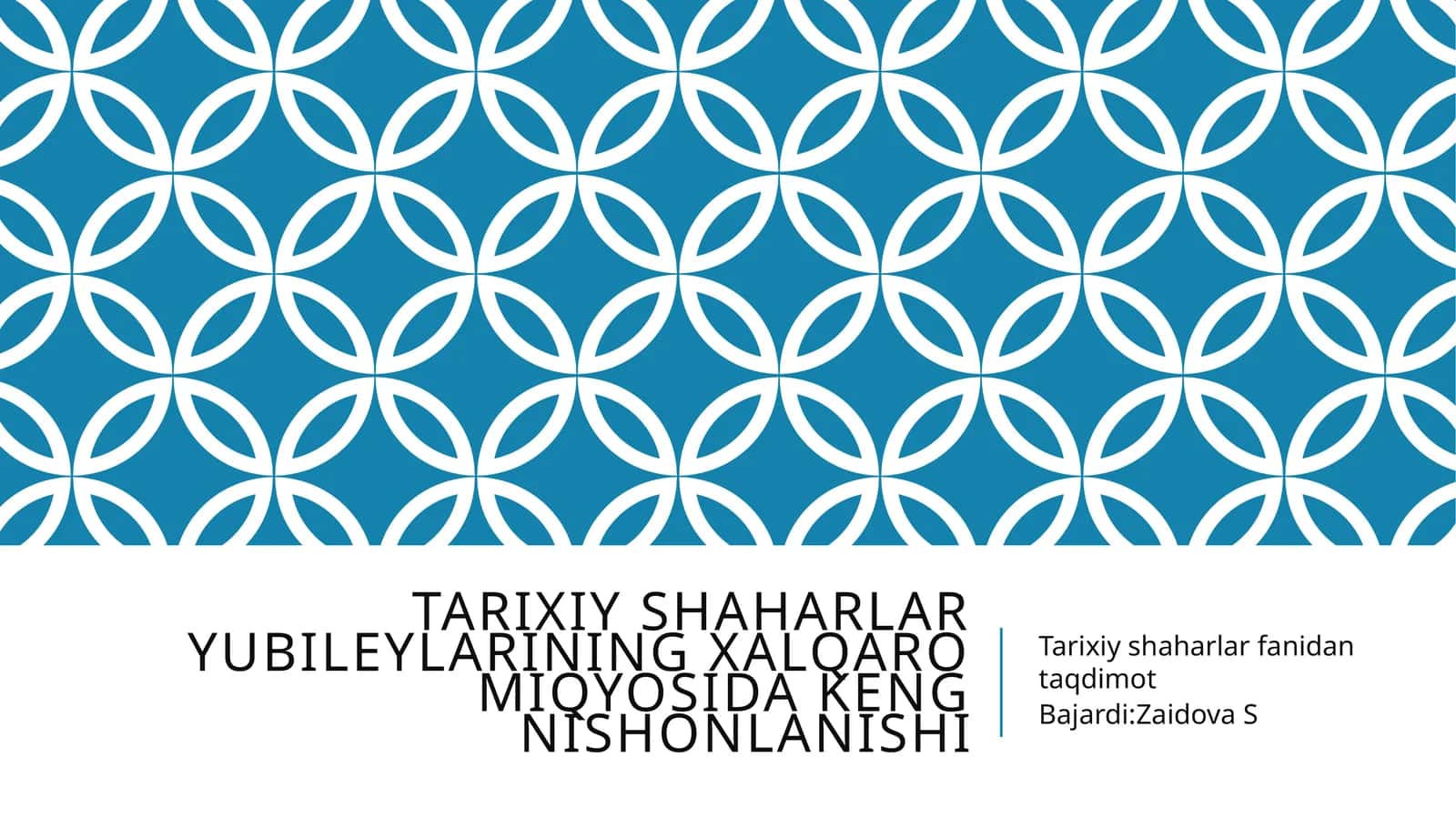 tarixiy shaharlar yubileylarining xalqaro miqyosida keng nishonlanishi 1