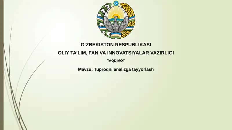 Tuproqni analizga tayyorlash 1