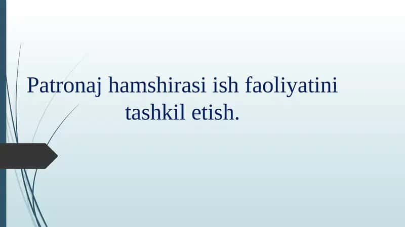 Patronaj hamshirasi 1
