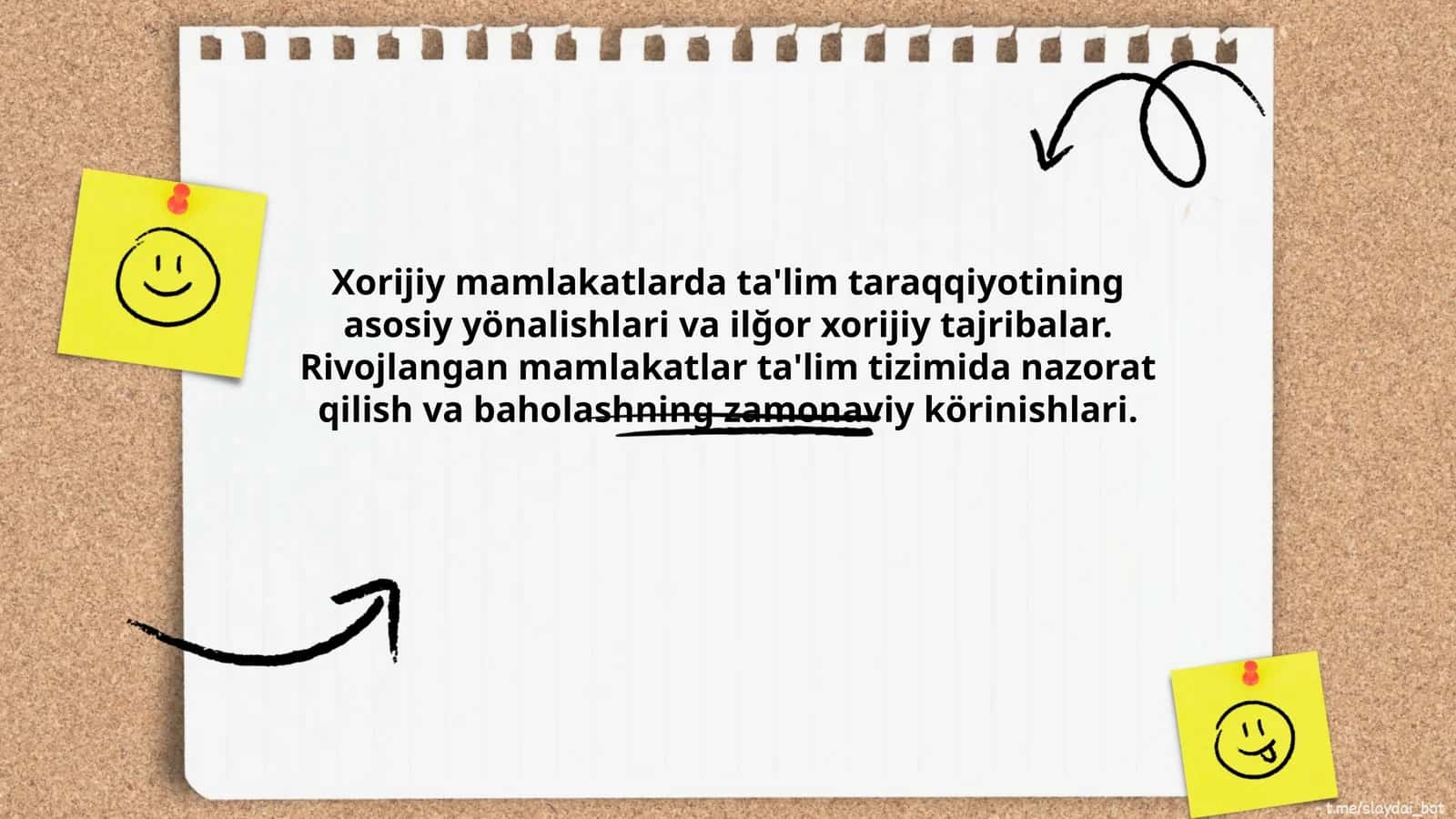 Xorijiy mamlakatlarda ta'lim taraqqiyotining asosiy yönalishlari va ilğor xorijiy tajribalar. Rivojlangan mamlakatlar ta'lim tizimida nazorat qilish va baholashning zamonaviy körinishlari 1