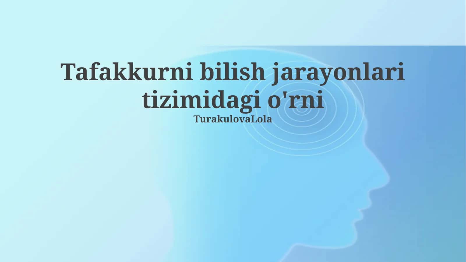 Tafakkurni bilish jarayonlari tizimidagi o'rni 1