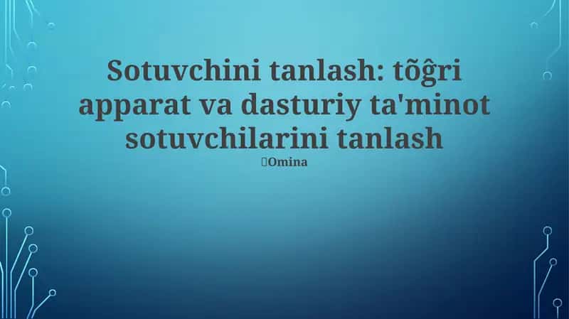 Yetkazgich tanlash mezonlari 1
