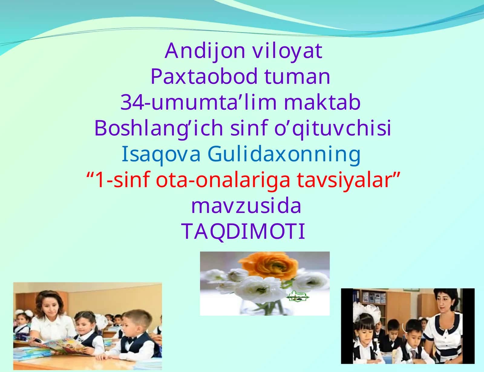 1-sinf ota-onalariga tavsiyalar 1