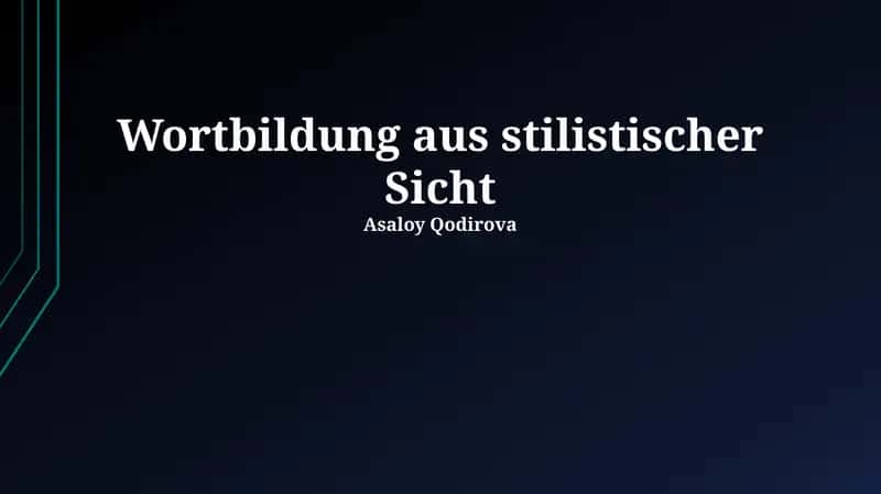 Wortbildung aus stilistischer Sicht 1