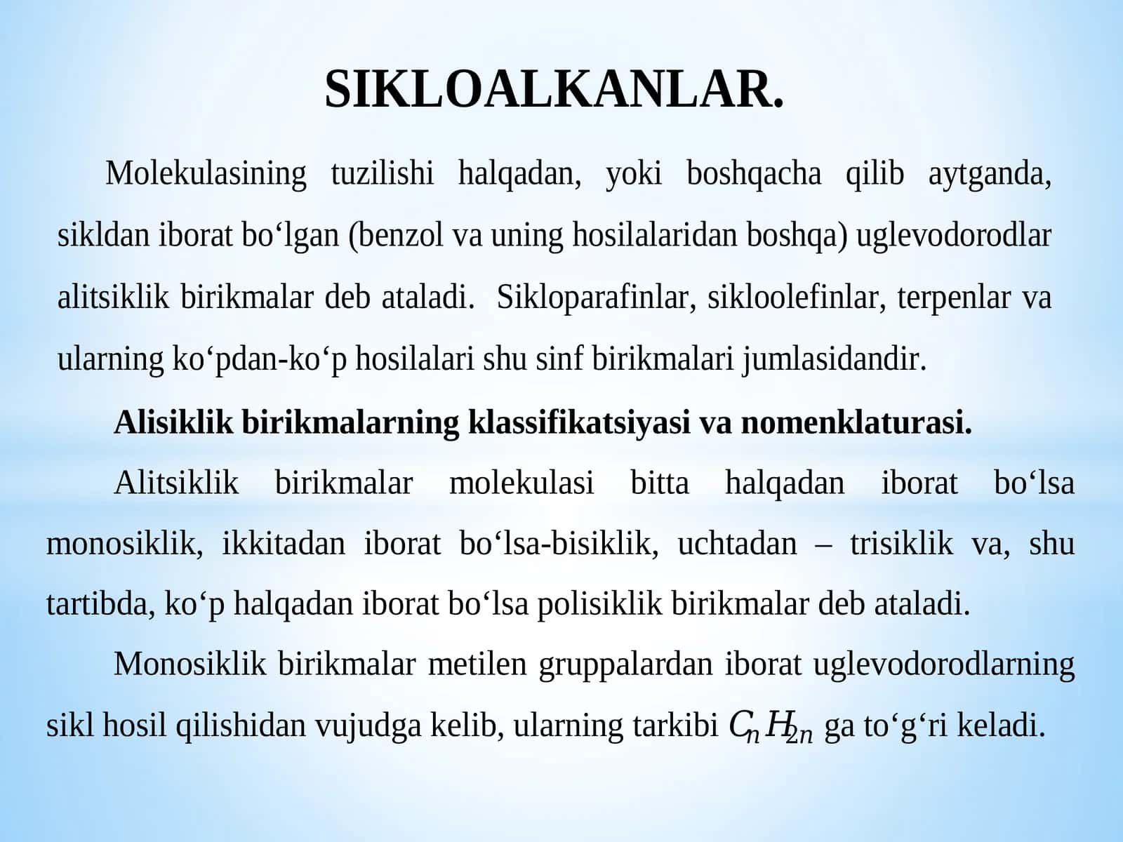 Sikloalkanlar 1