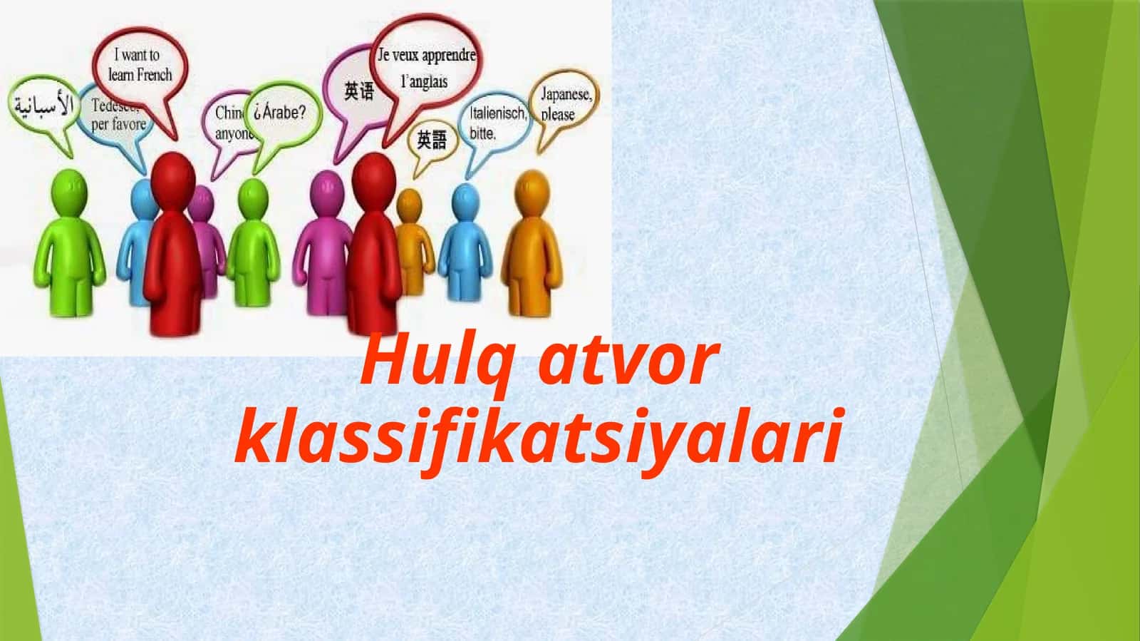 Hulq atvor klassifikatsiyalari 1