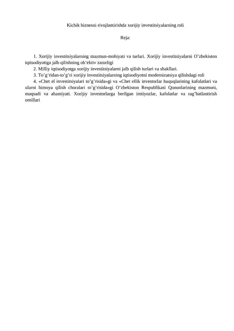 Xorijiy investitsiyalar