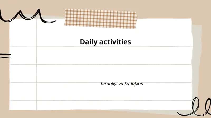 Daily activities 1