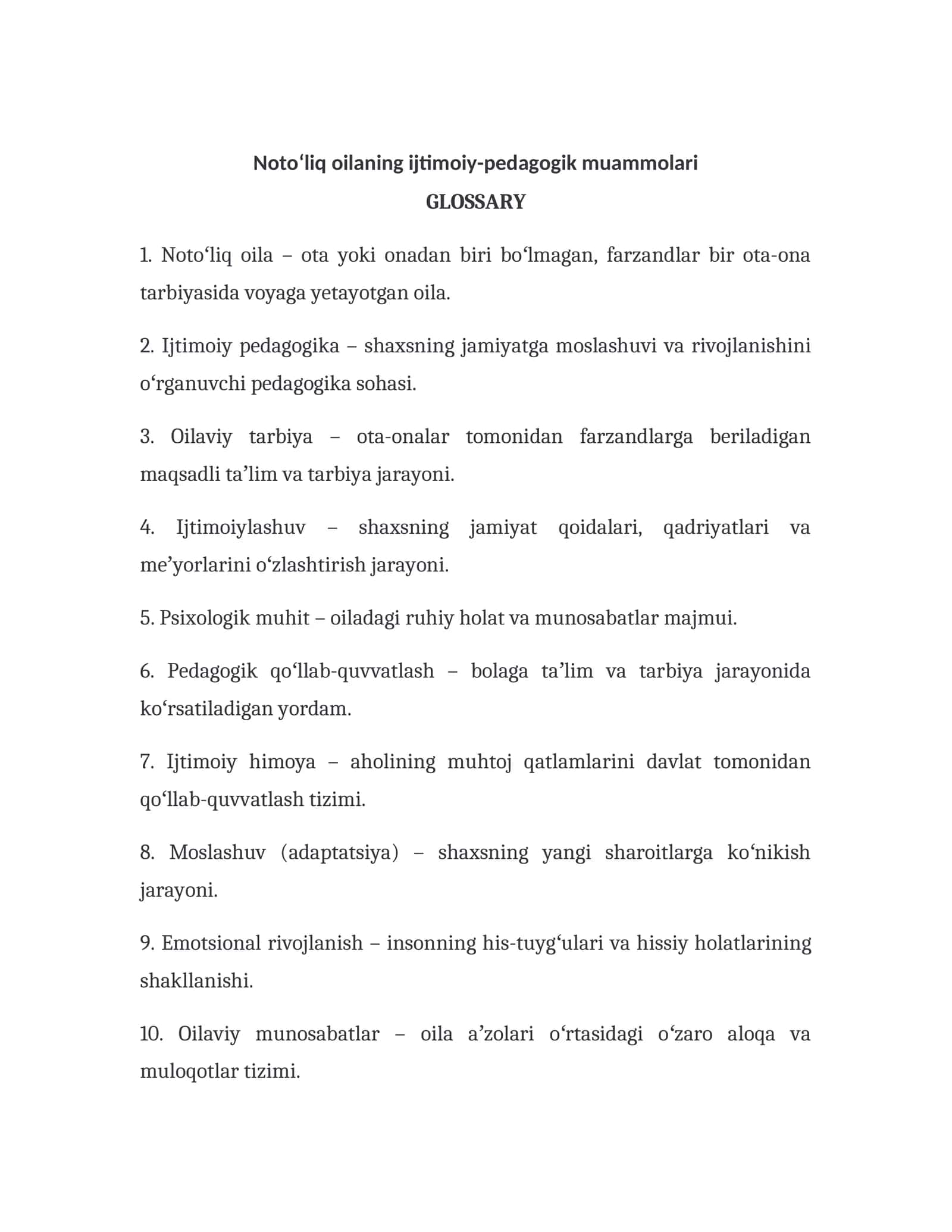 Notoʻliq oilaning ijtimoiy-pedagogik muammolari 1