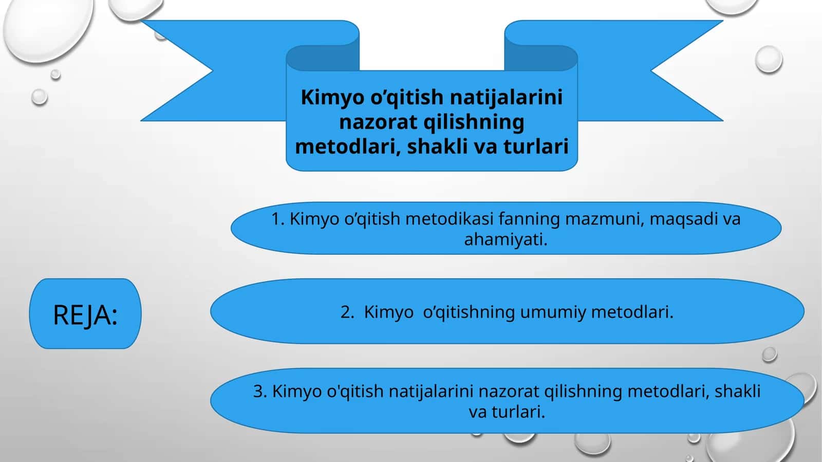 Kimyo o’qitish natijalarini nazorat qilishning metodlari, shakli va turlari 1