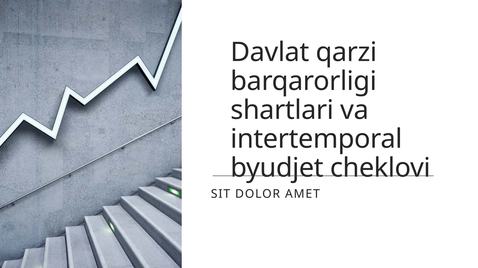 Davlat qarzining barqarorligi shartlari va intertemporal byudjet cheklovi 1