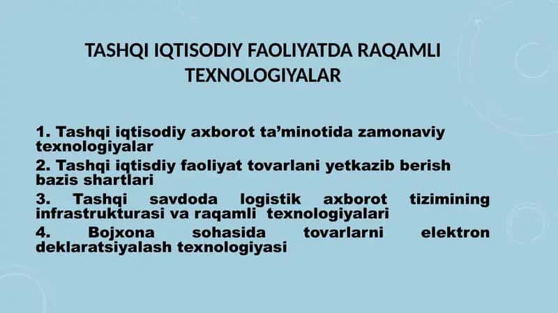Tashqiiqtisodiy faoliyatda raqamli texnologiyalar 1