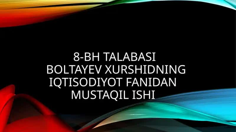 Moliyaning ahamiyati va moliya TIZIMi 1
