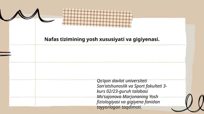 Nafas tizimining yosh xususiyati va gigiyenasi 1