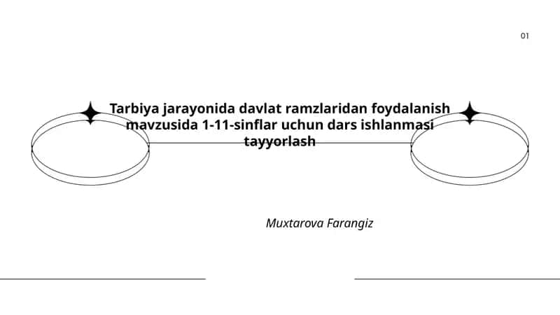 Tarbiya jarayonida davlat ramzlaridan foydalanish mavzusida 1-11-sinflar uchun dars ishlanmasi tayyorlash 1