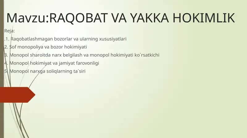 RAQOBATVA YAKKA HOKIMLIK 1