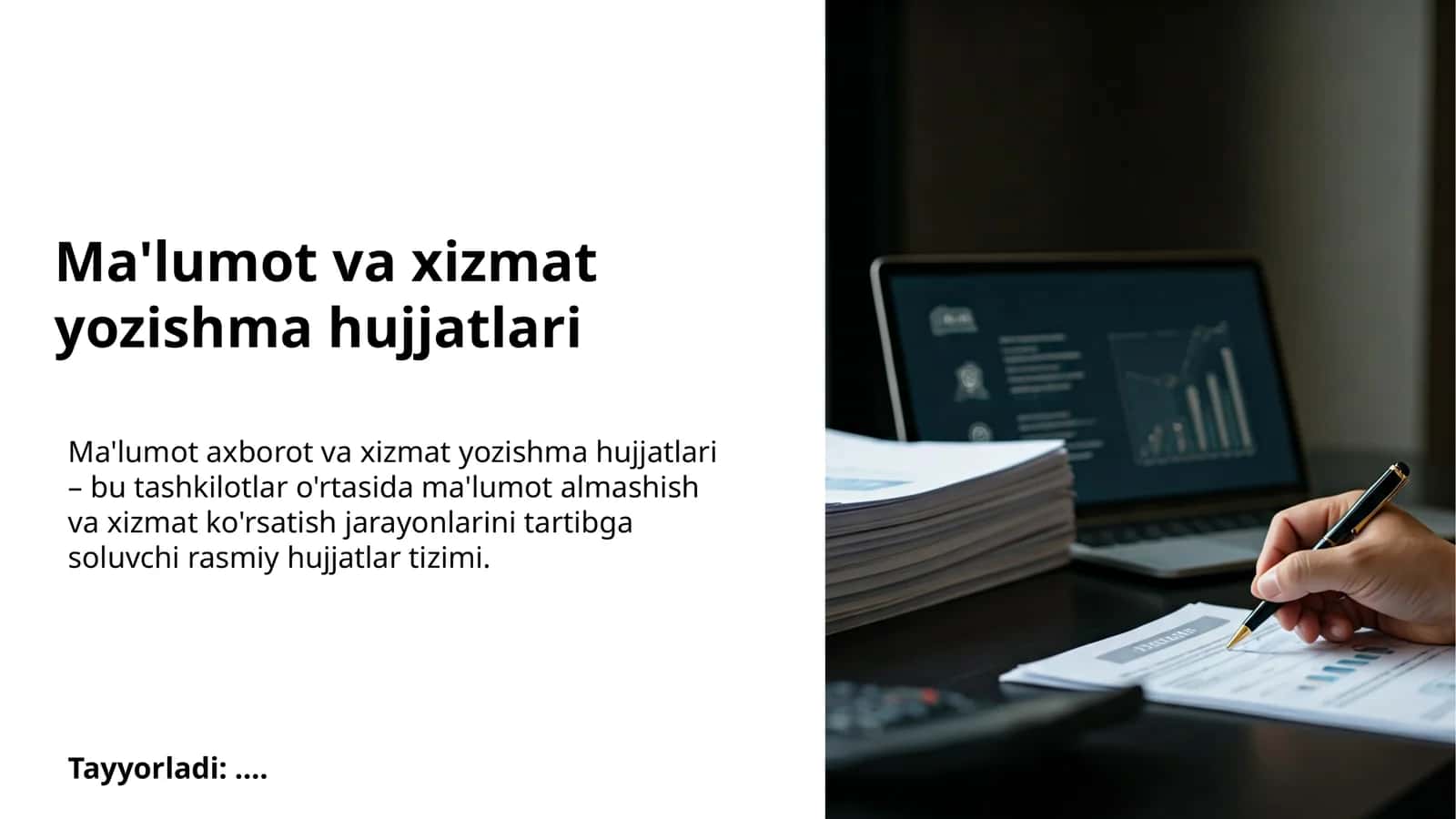 Ma'lumot va xizmat yozishma hujjatlari 1