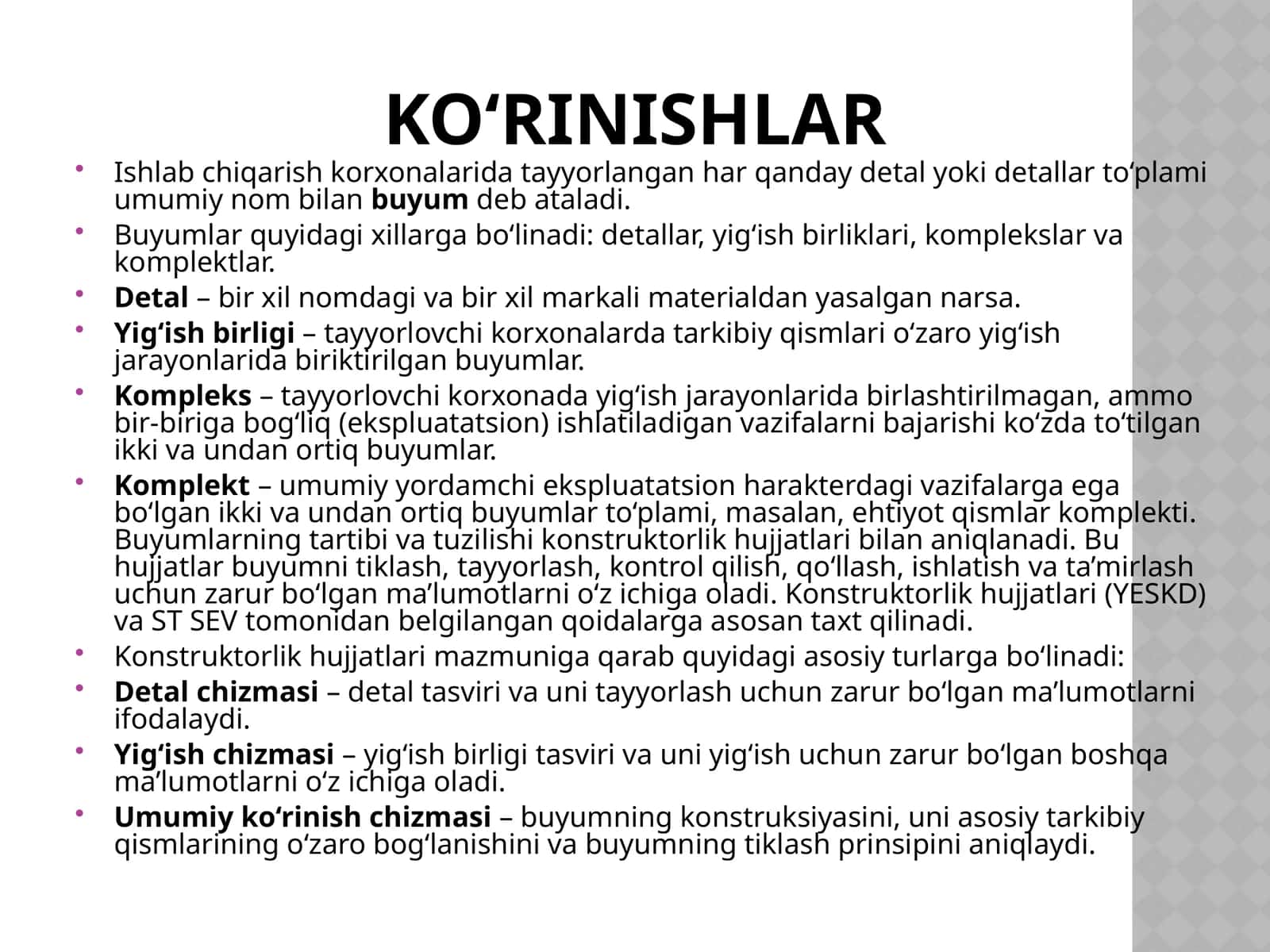 Chizmachilik Ko‘rinishlar 1