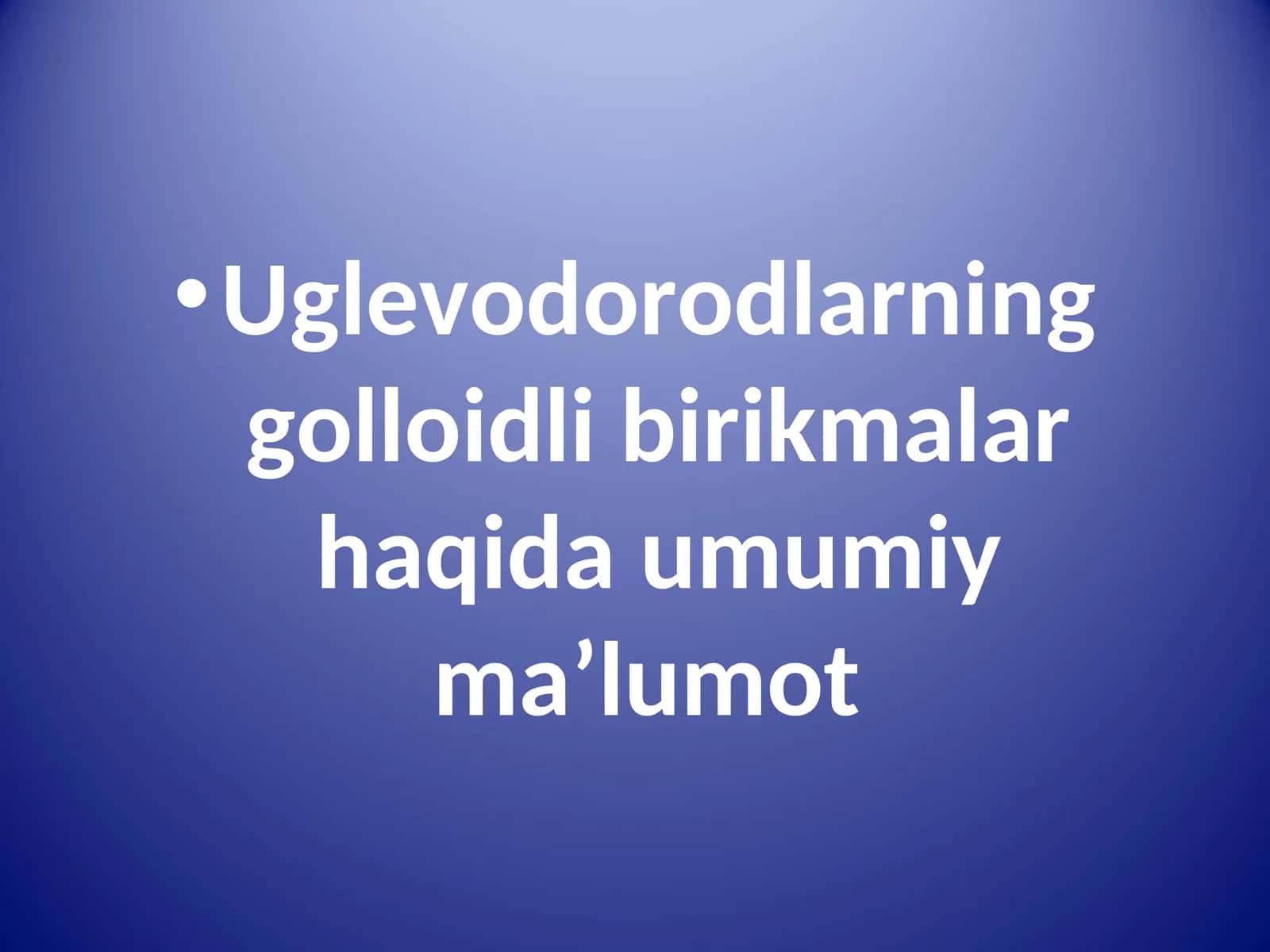 Uglevodorodlarning golloidli birikmalar haqida umumiy maʼlumot 1