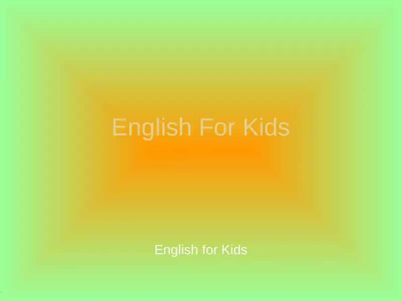 English For Kids 1