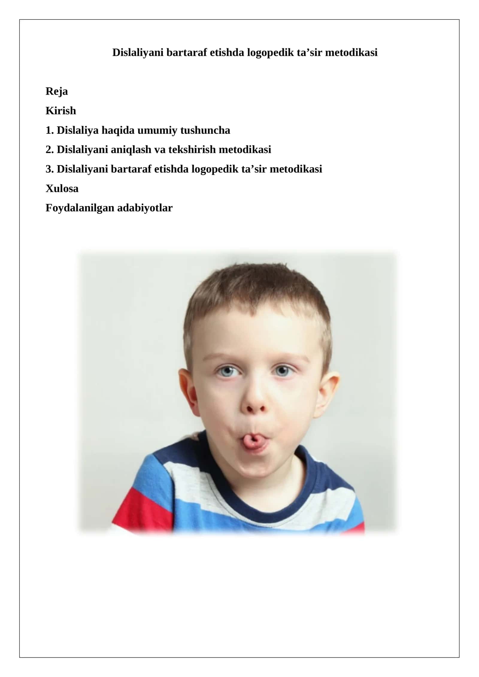 Dislaliyani bartaraf etishda logopedik ta’sir metodikasi 1