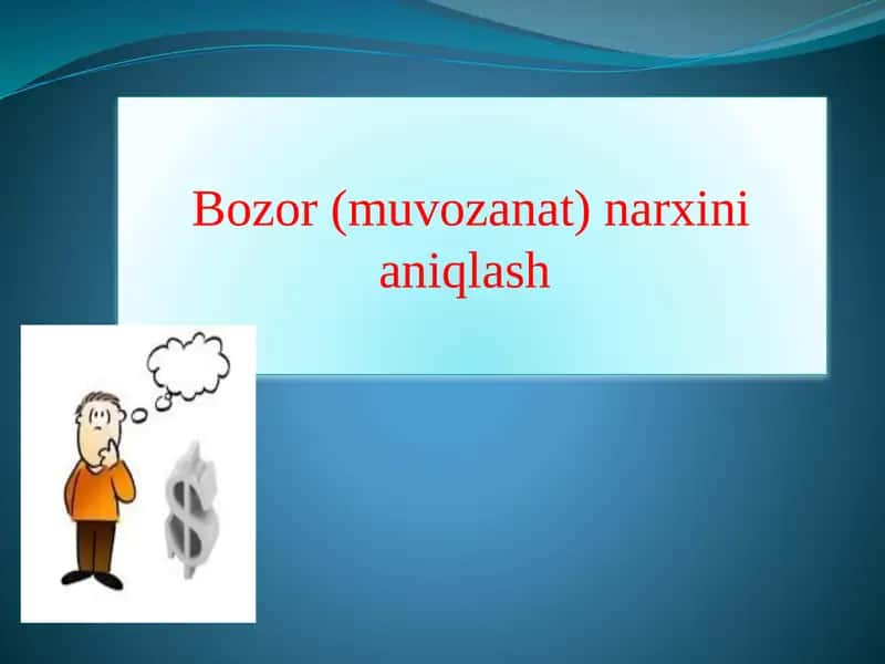 Bozor(muvozanat)narxinianiqlash 1