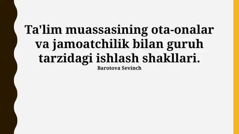 Ota-onalar va jamoatchilik bilan guruh tarzidagi ishlash shakllari 1