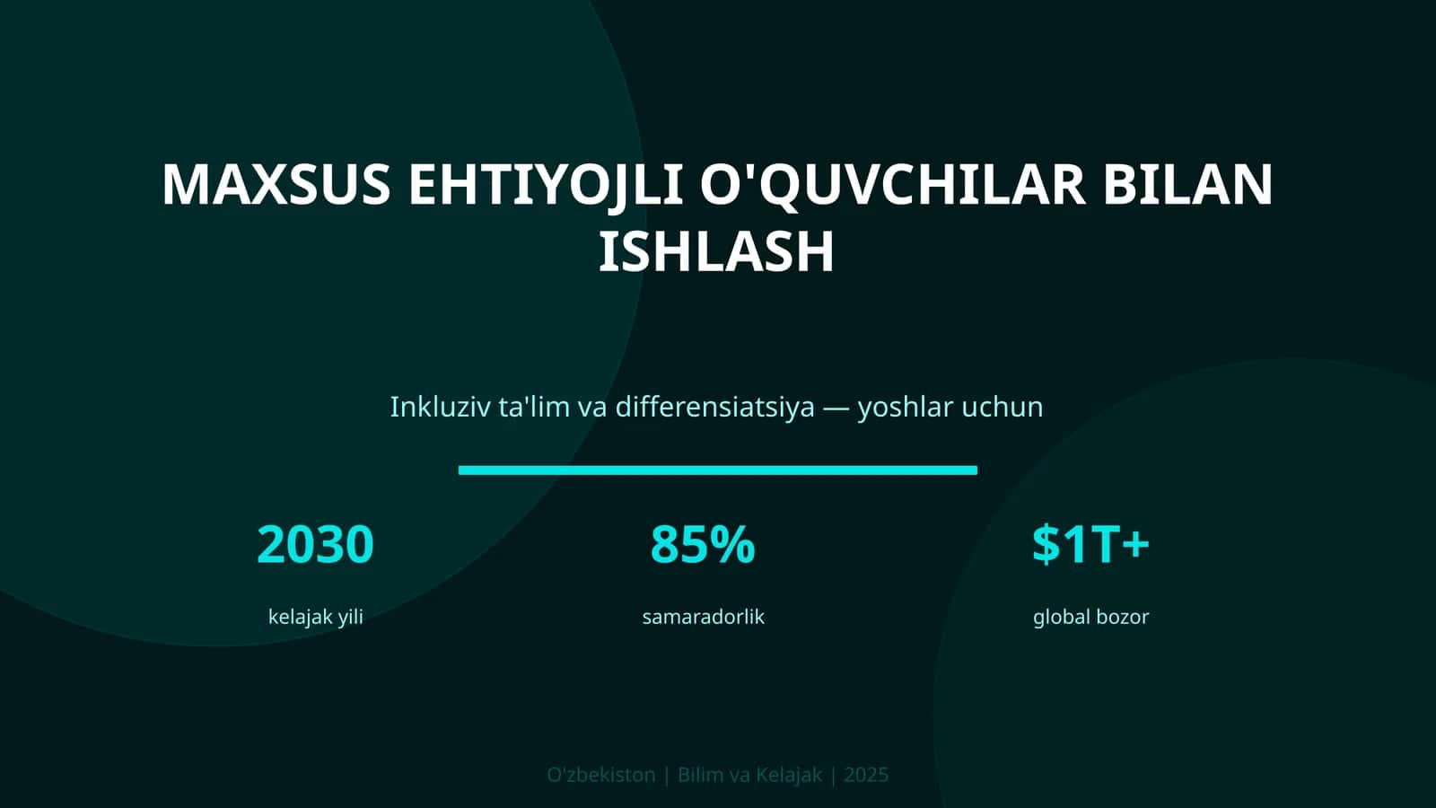 Maxsus ehtiyojli o'quvchilar bilan ishlash 1