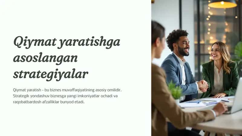 Qiymat yaratishga asoslangan strategiyalar 1