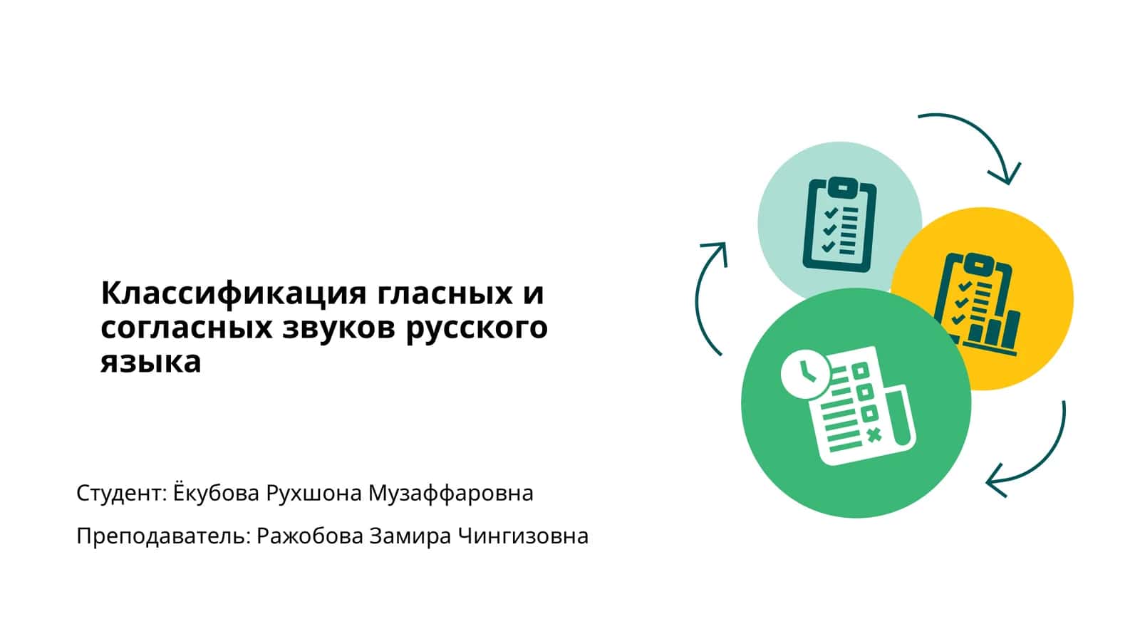 Классификация гласных и согласных звуков русского языка 1