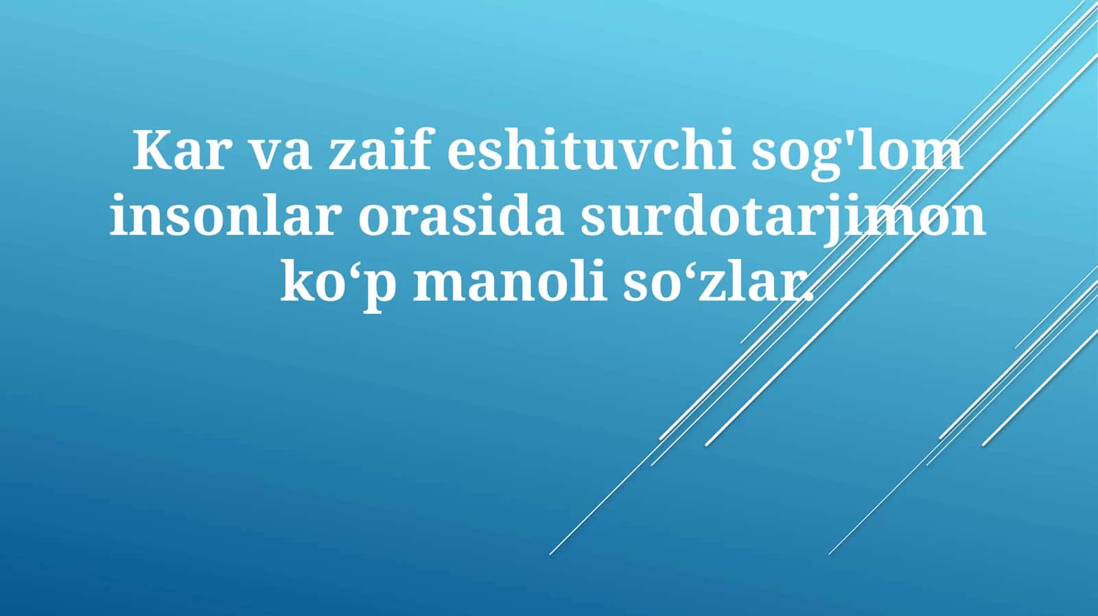 Sog'lom va eshitish qobiliyati zaif odamlarda tarjimon tomonidan ko'p ma'noli so'zlarning qo'llanilishi 1