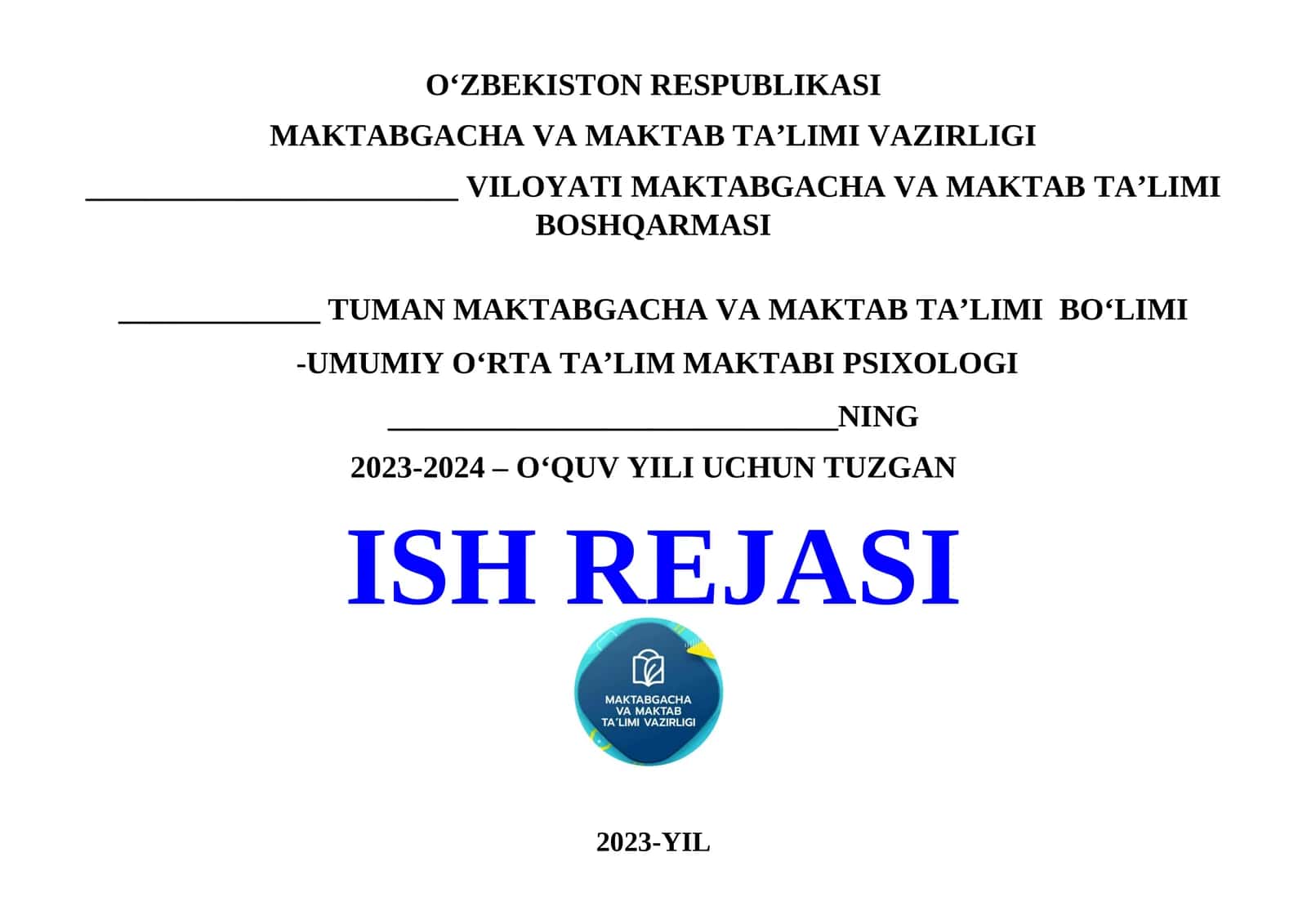 Umumiy orta ta'lim maktabi psixologi 1