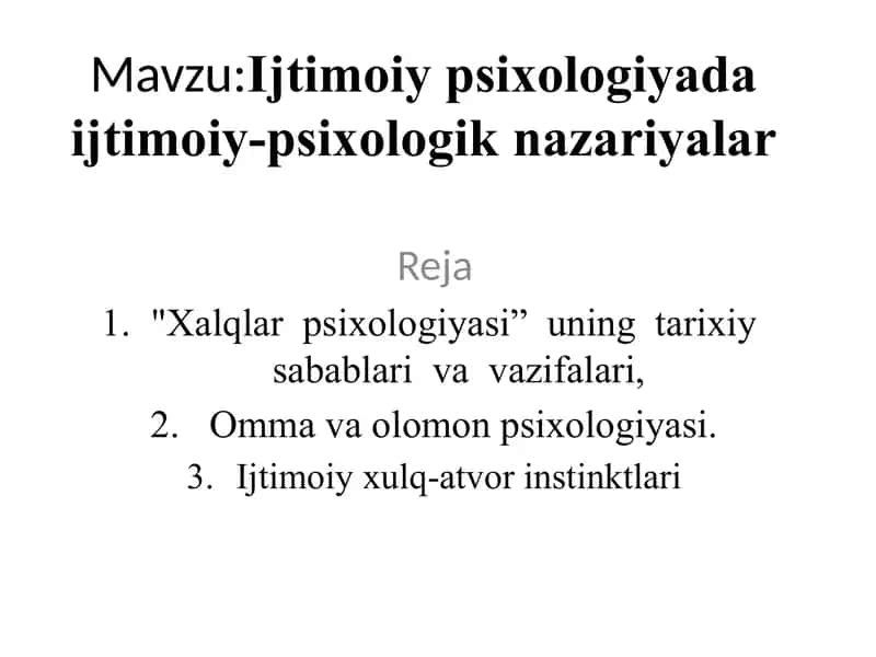 Ijtimoiypsixologiyada ijtimoiy-psixologik nazariyalar 1