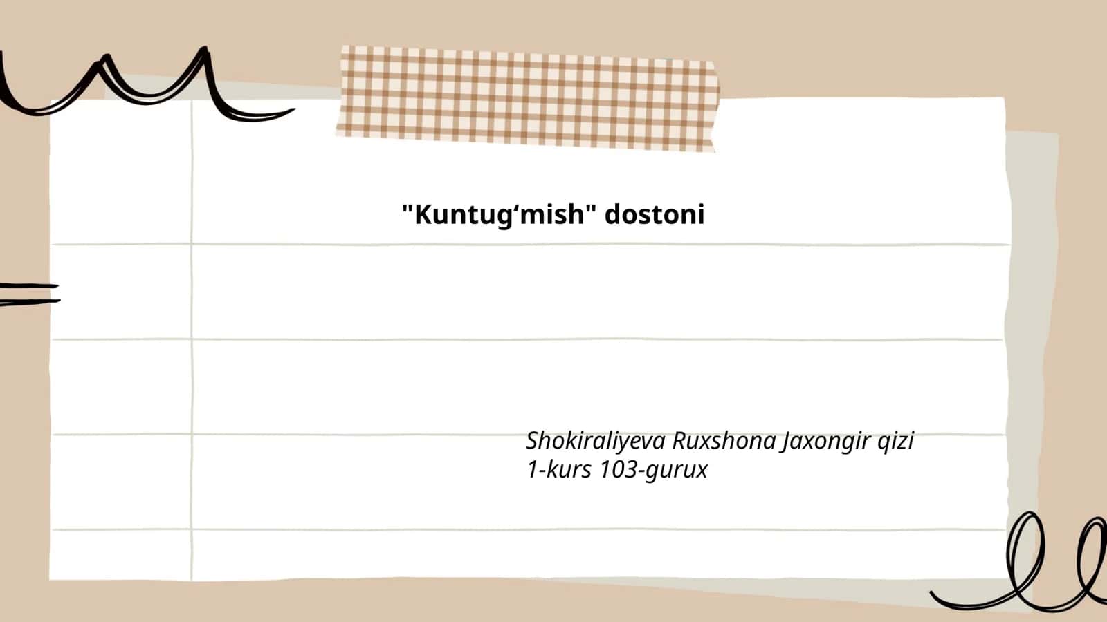 Kuntugʻmish dostoni 1